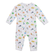 Baby Boys All-Over Animal & Rainbow Printed Romper, Multicolour