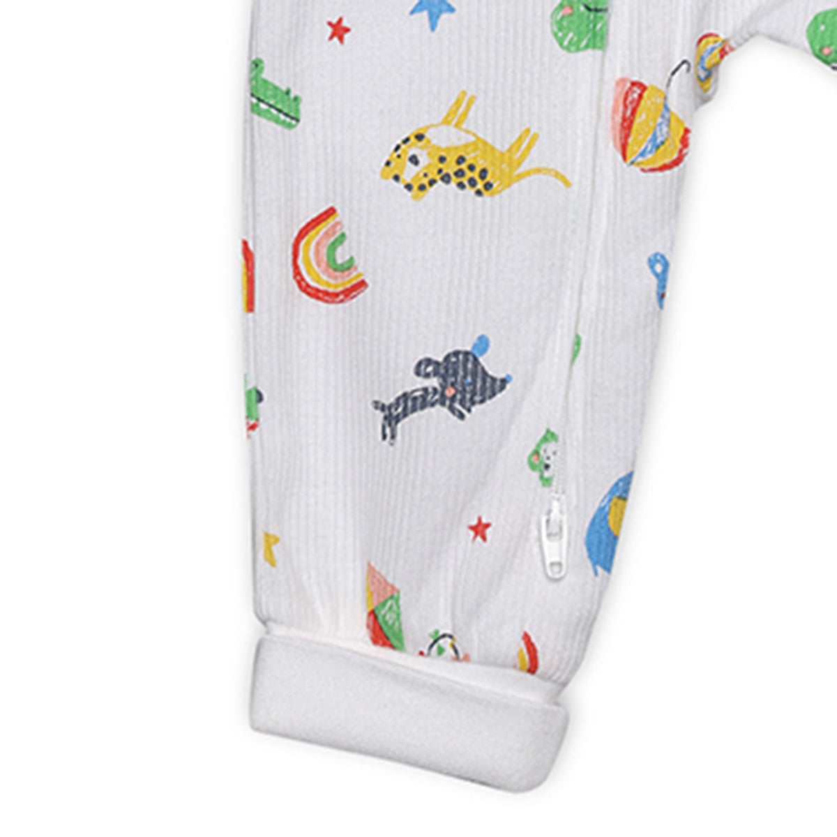 Baby Boys All-Over Animal & Rainbow Printed Romper, Multicolour