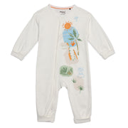 Baby Boys Dinosaur Print Sleepsuit, Off White