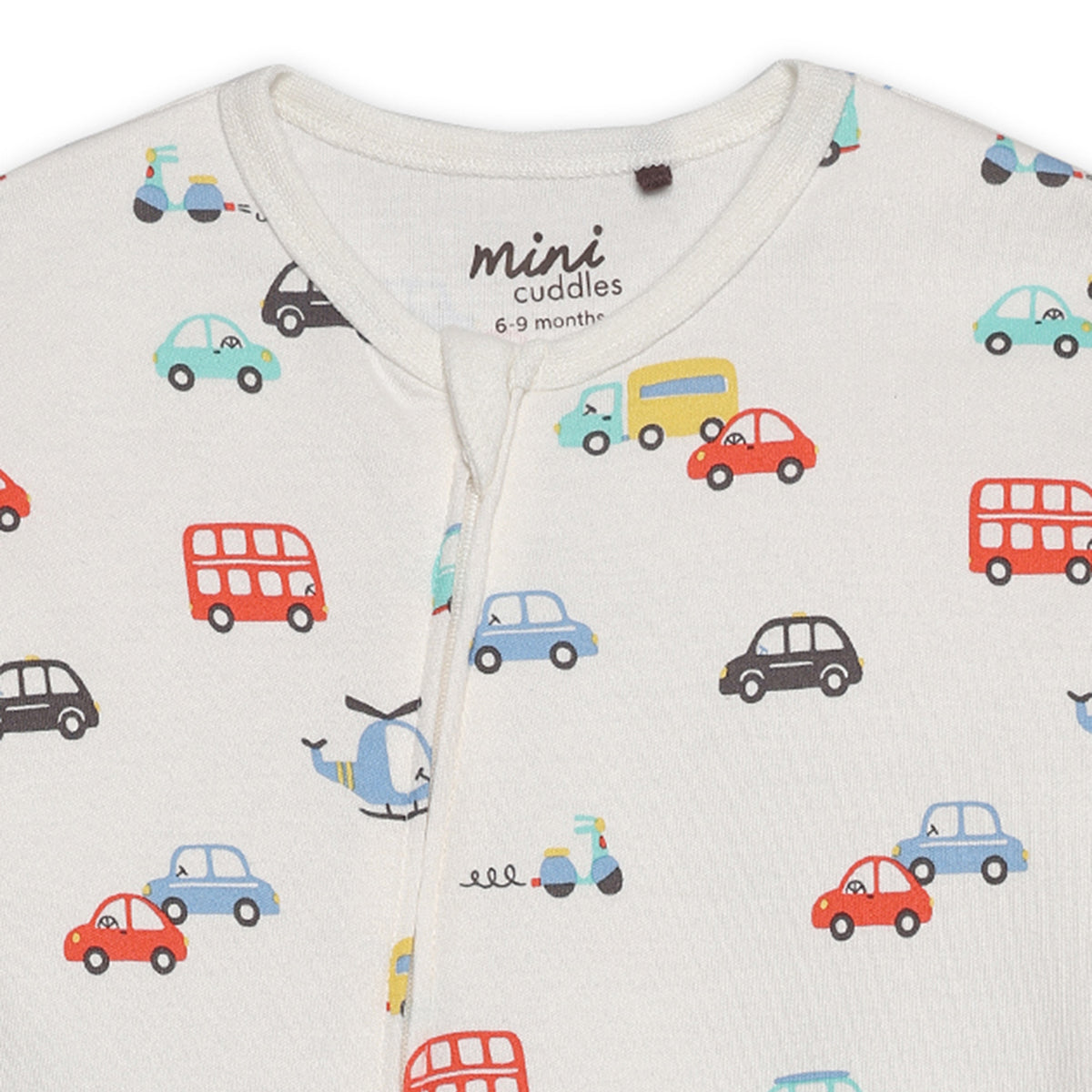 Baby Boys All-Over Vehicle Printed Romper, White