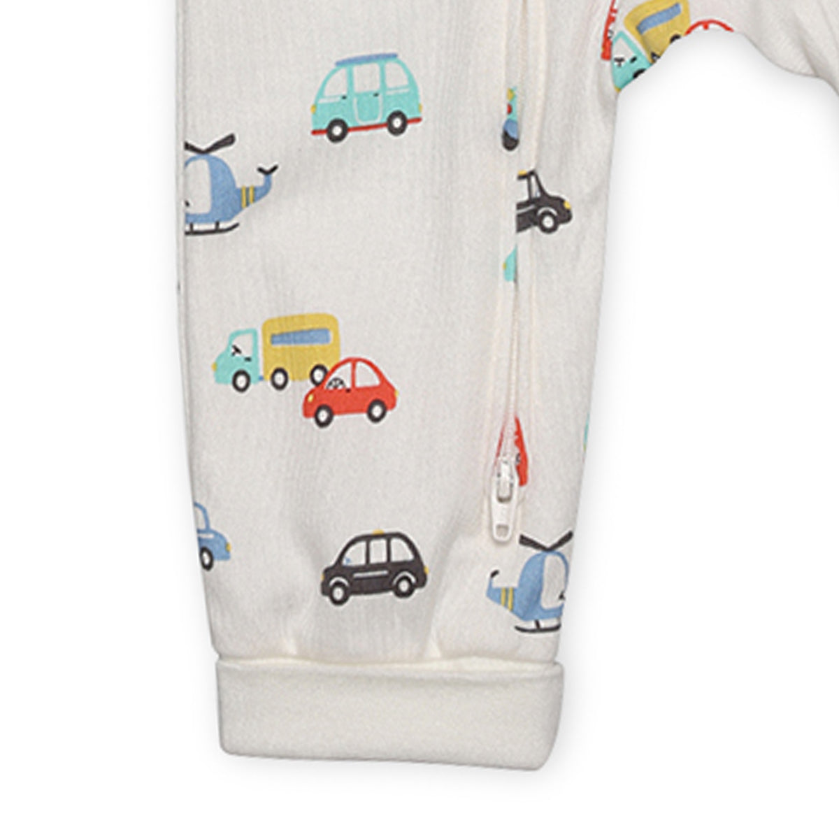 Baby Boys All-Over Vehicle Printed Romper, White