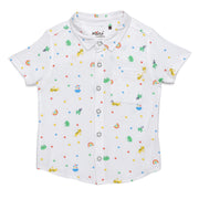 Baby Boys All-Over Animal & Star Printed Shirt, Multicolour