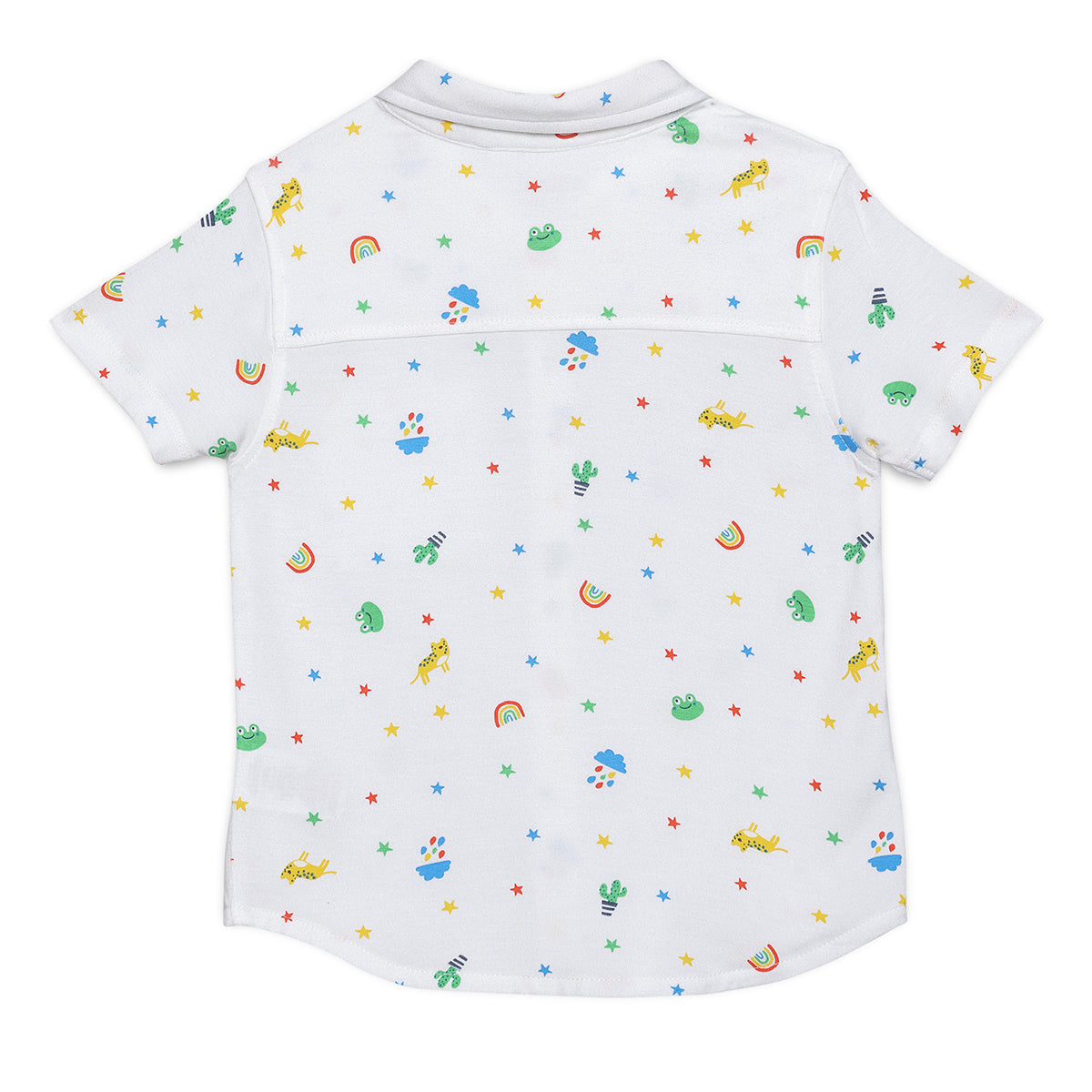 Baby Boys All-Over Animal & Star Printed Shirt, Multicolour