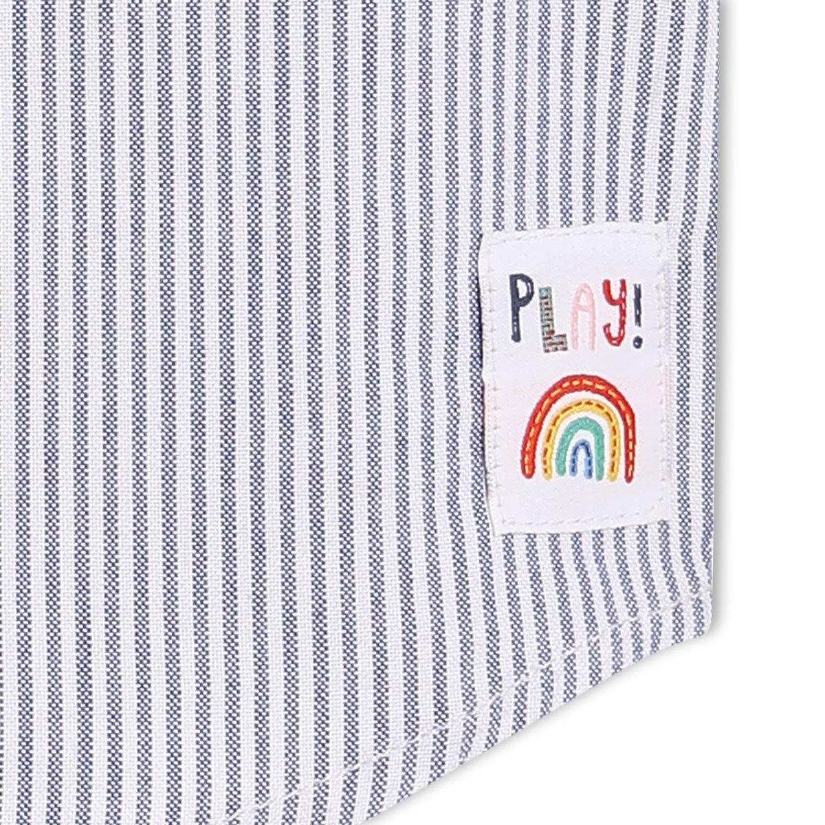 Baby Boys Striped Collared Shirt with Button Closure – Blue & White