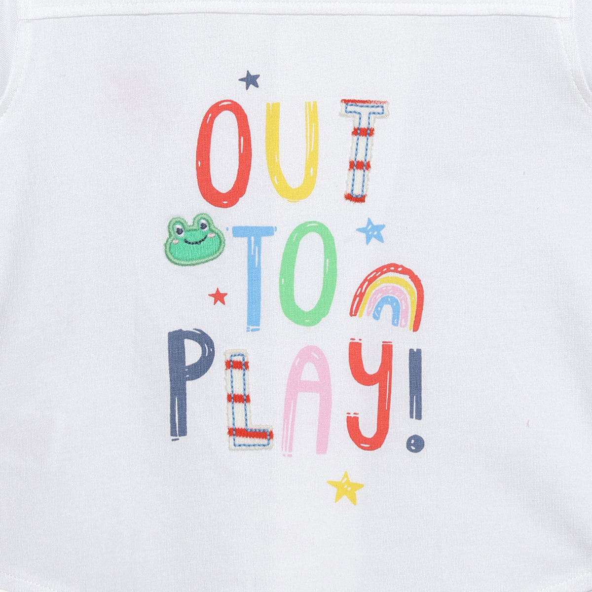 Baby Boys Solid Shirt with Star Embroidery, White