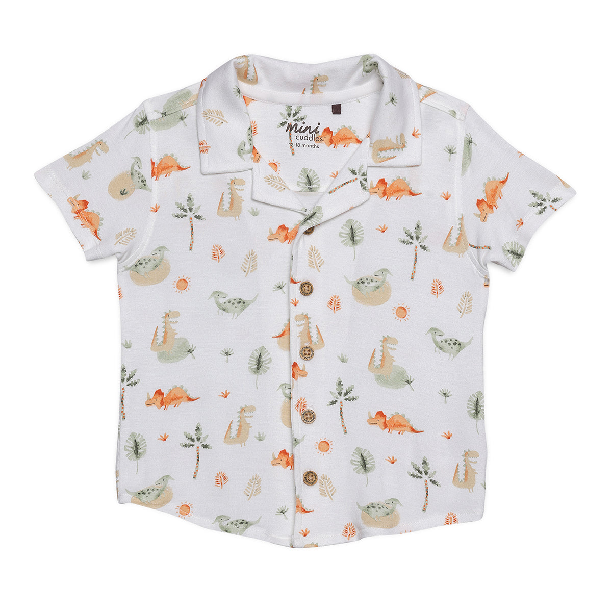 Baby Boys All-Over Dinosaur Printed Shirt, Multicolour