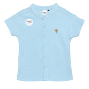 Baby Boys Dinosaur Print Waffle Knit Shirt, Blue