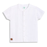 Baby Boys Solid Textured Shirt, White
