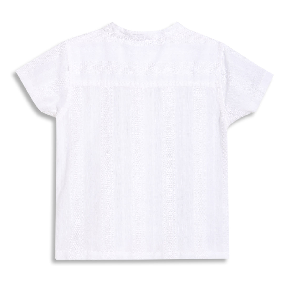 Baby Boys Solid Textured Shirt, White