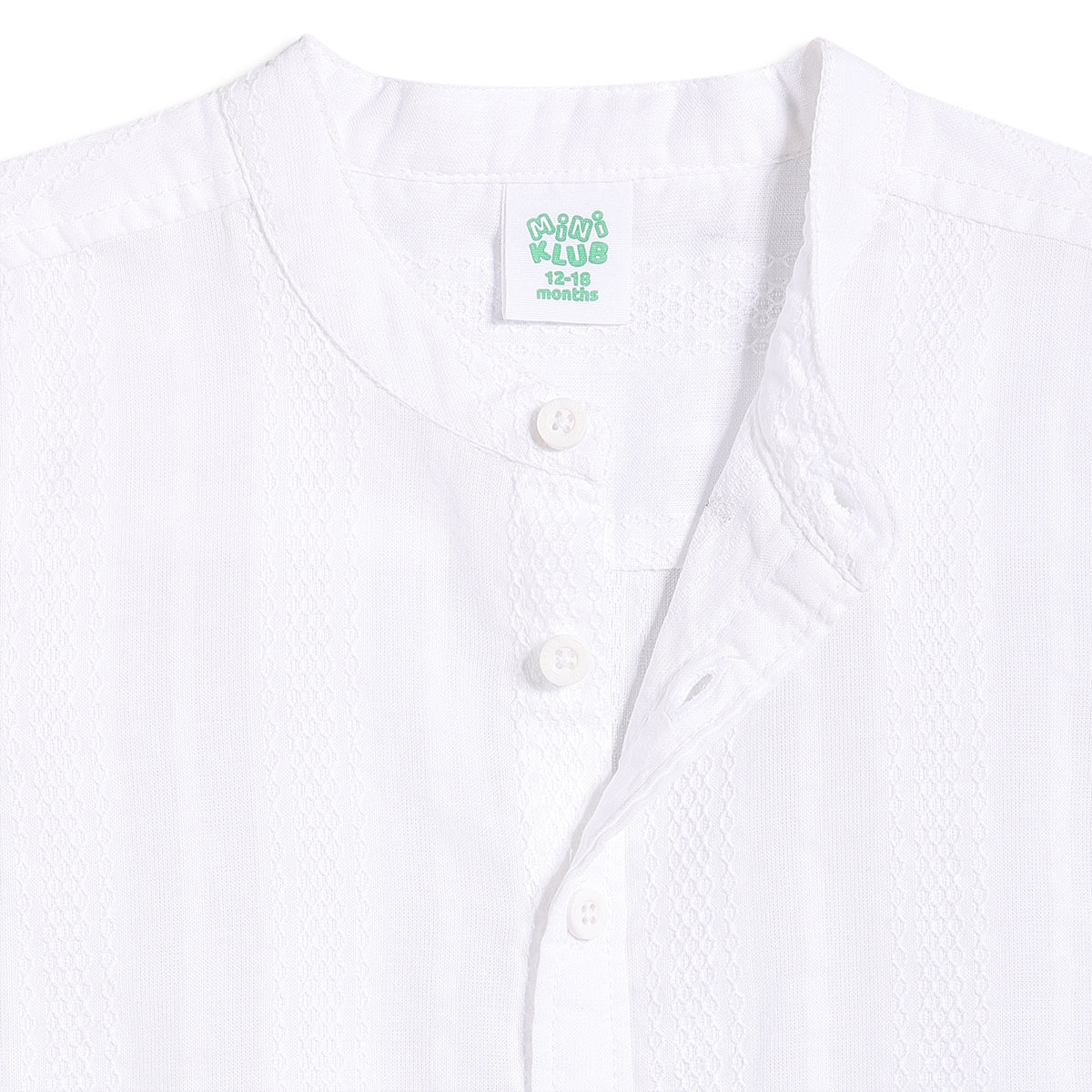 Baby Boys Solid Textured Shirt, White