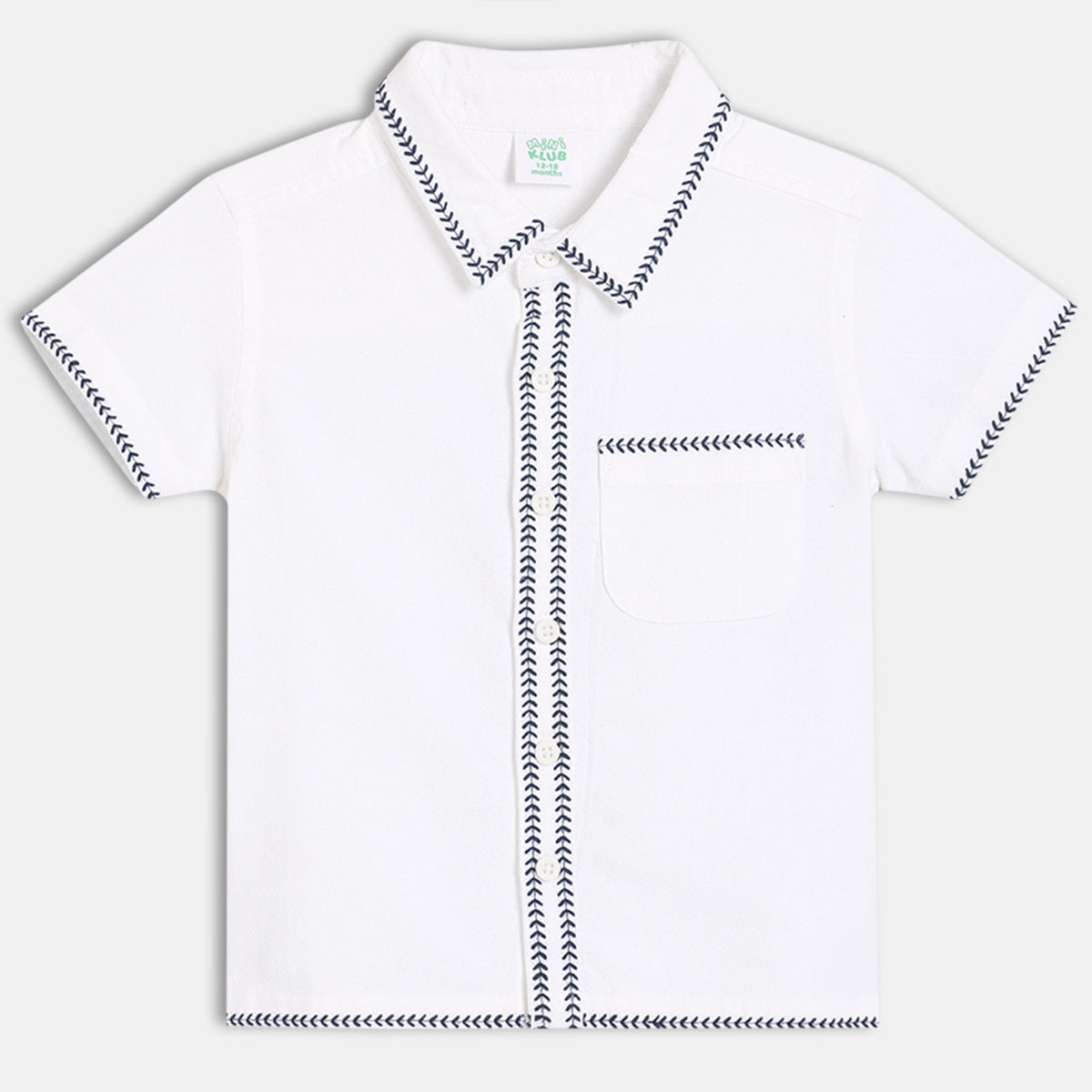 Baby Boys Woven Shirt With Collar Neck, White