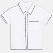 Baby Boys Woven Shirt With Collar Neck, White