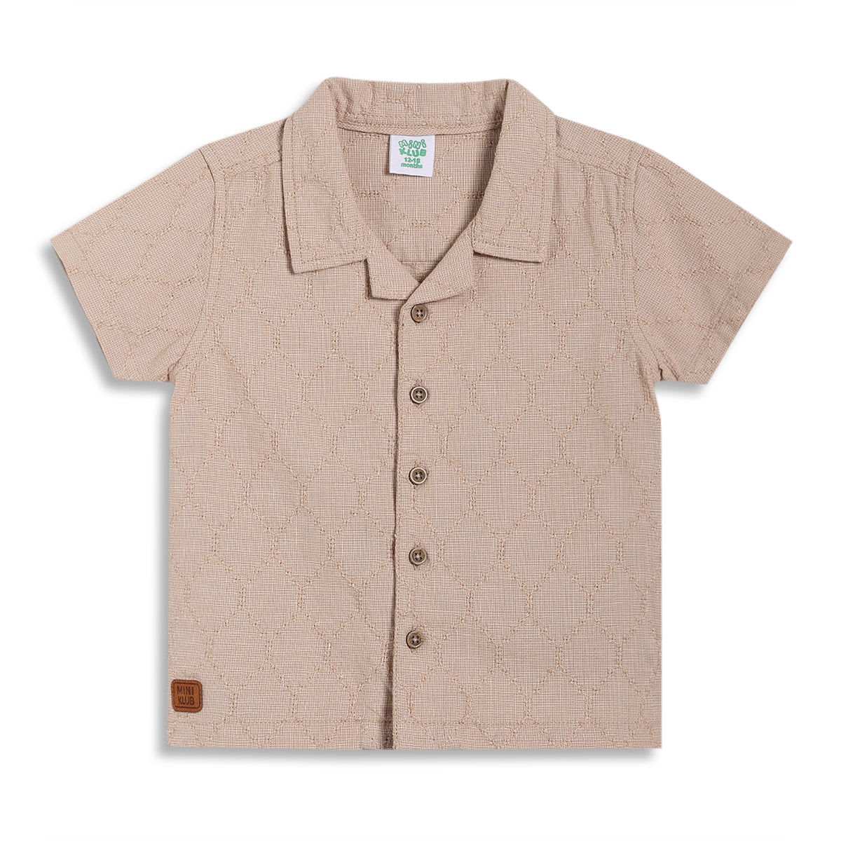 Baby Boys Textured Shirt, Beige