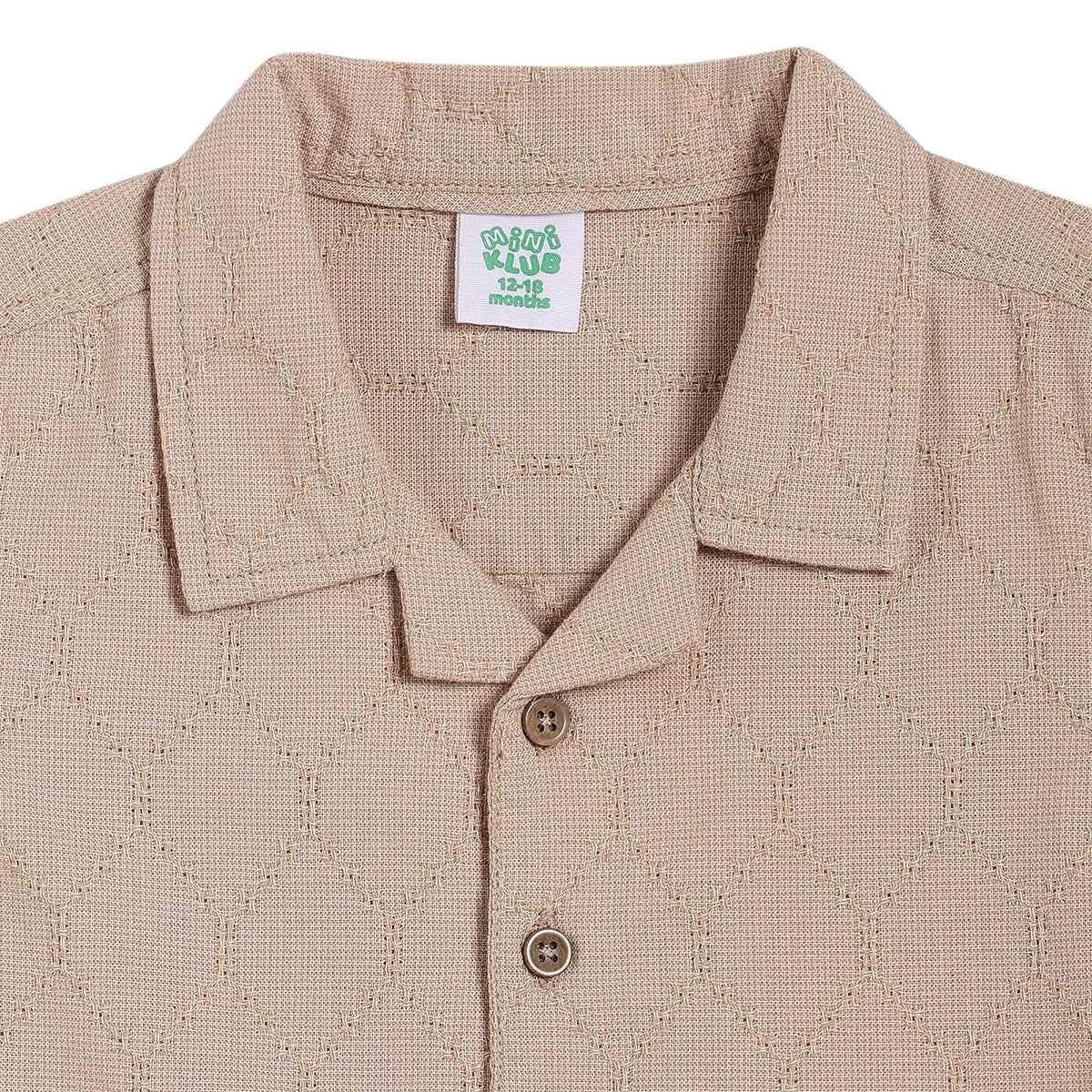 Baby Boys Textured Shirt, Beige