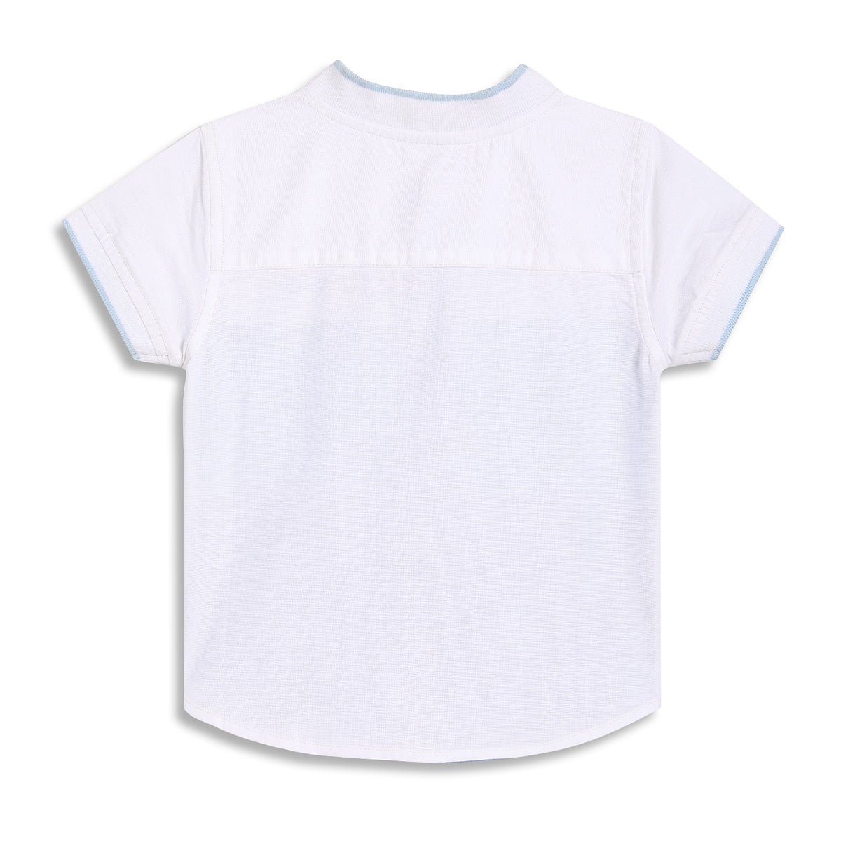 Baby Boys Colourblocked Shirt, White and Light Blue