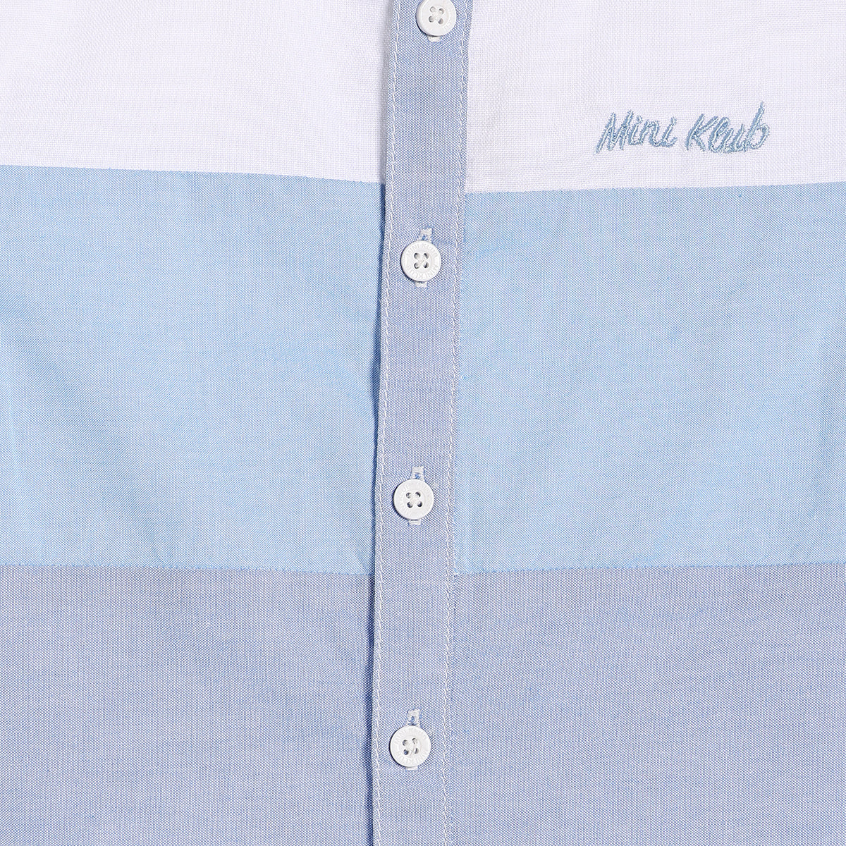 Baby Boys Colourblocked Shirt, White and Light Blue
