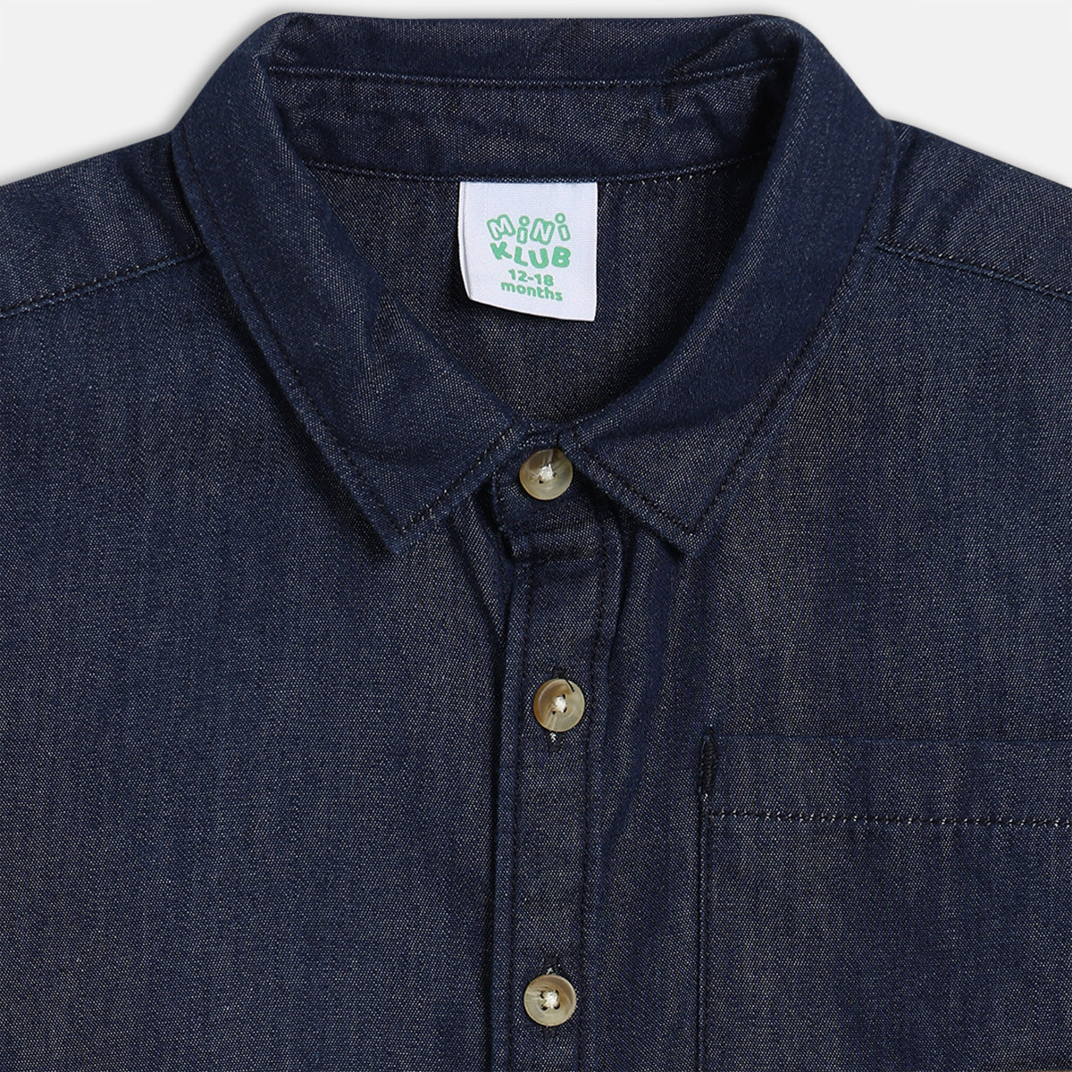 Baby Boys Solid Shirt, Navy Blue