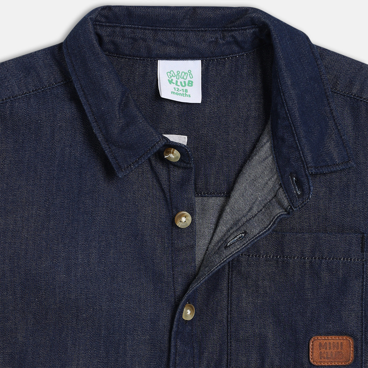 Baby Boys Solid Shirt, Navy Blue