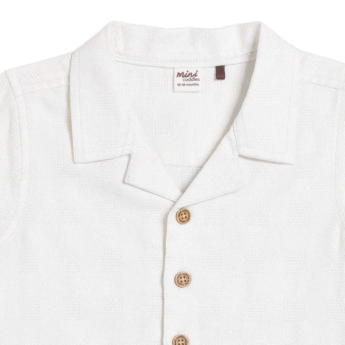 Baby Boys Textured Solid Shirt, White