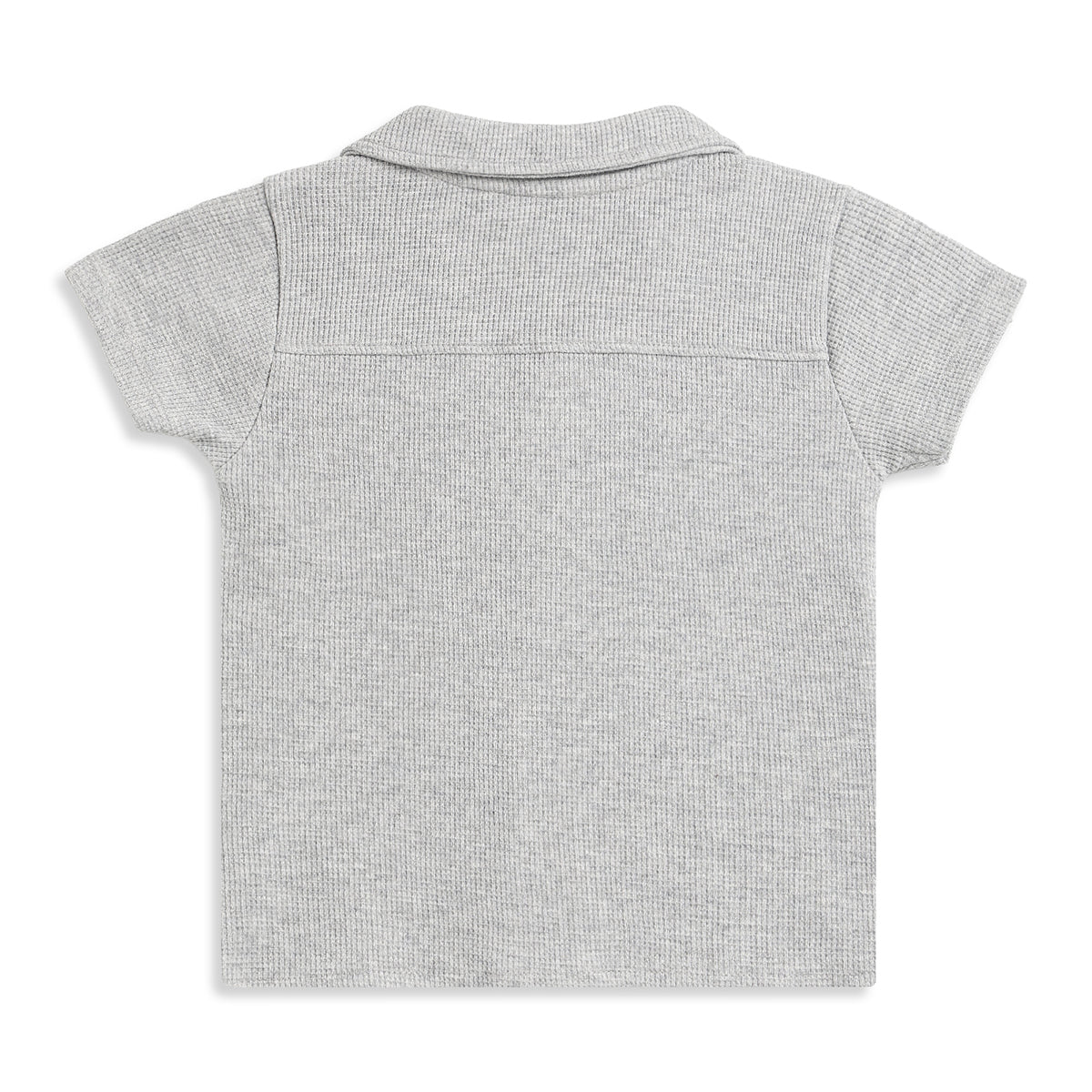 Baby Boys Grey Textured Cotton Casual Shirt Regular Fit Half Sleeves Kids Shirt