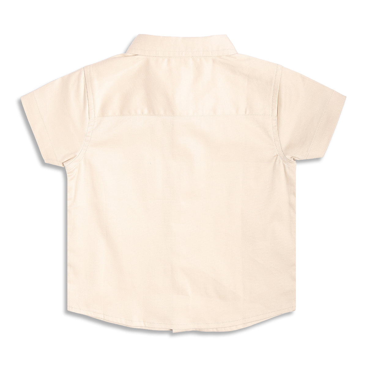 Boys Solid Cotton Shirt, Cream