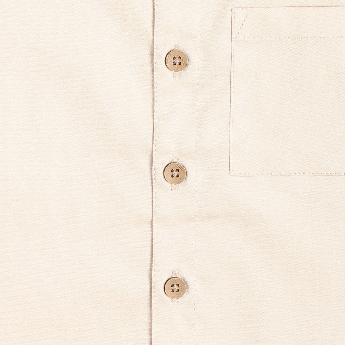Boys Solid Cotton Shirt, Cream