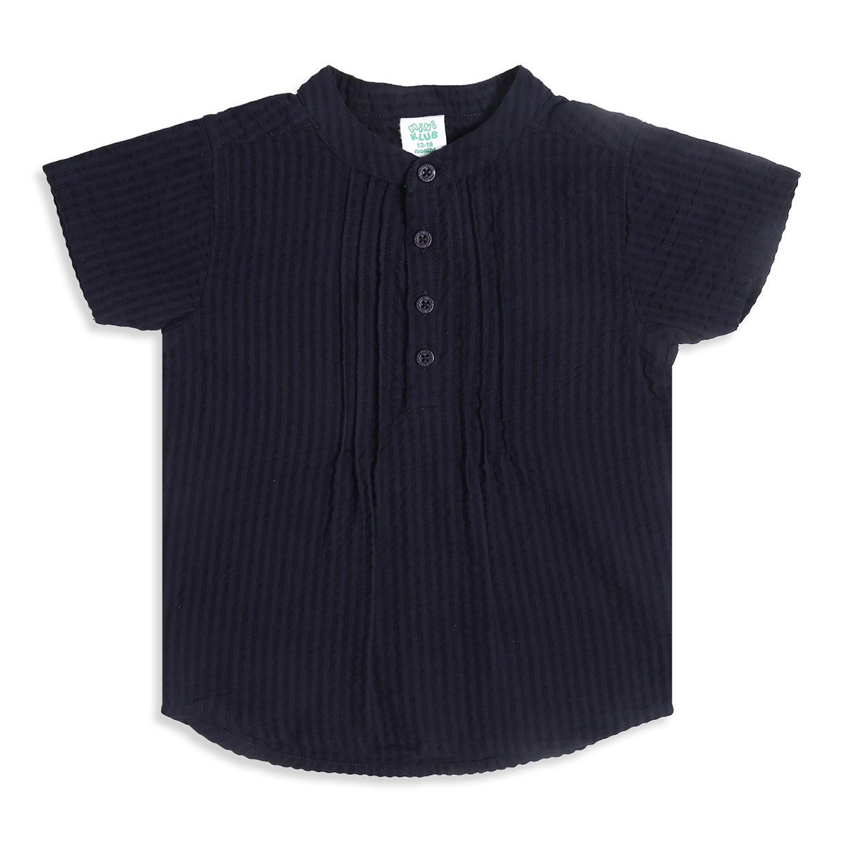 Baby Boys Navy Blue Cotton Shirt Regular Fit Casual Kids Shirt