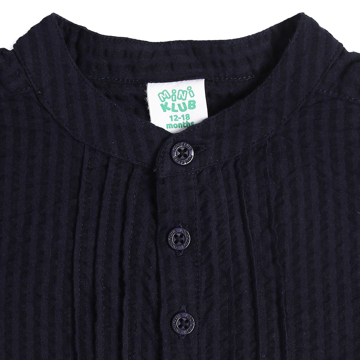 Baby Boys Navy Blue Cotton Shirt Regular Fit Casual Kids Shirt