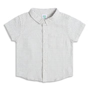 Boys Textured Cotton Shirt, Light Grey