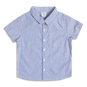 Baby Boys Blue & White Striped Cotton Casual Shirt Regular Fit Kids Shirt