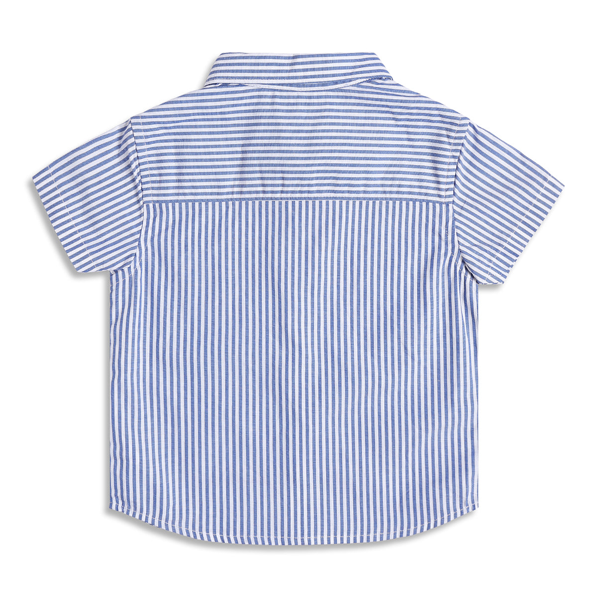 Baby Boys Blue & White Striped Cotton Casual Shirt Regular Fit Kids Shirt