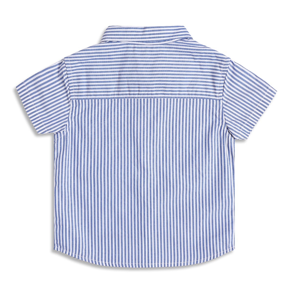 Baby Boys Blue & White Striped Cotton Casual Shirt Regular Fit Kids Shirt