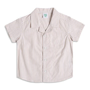 Baby Boys Beige & White Striped Cotton Casual Shirt Regular Fit Kids Shirt