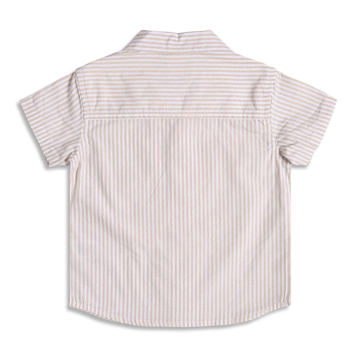 Baby Boys Beige & White Striped Cotton Casual Shirt Regular Fit Kids Shirt