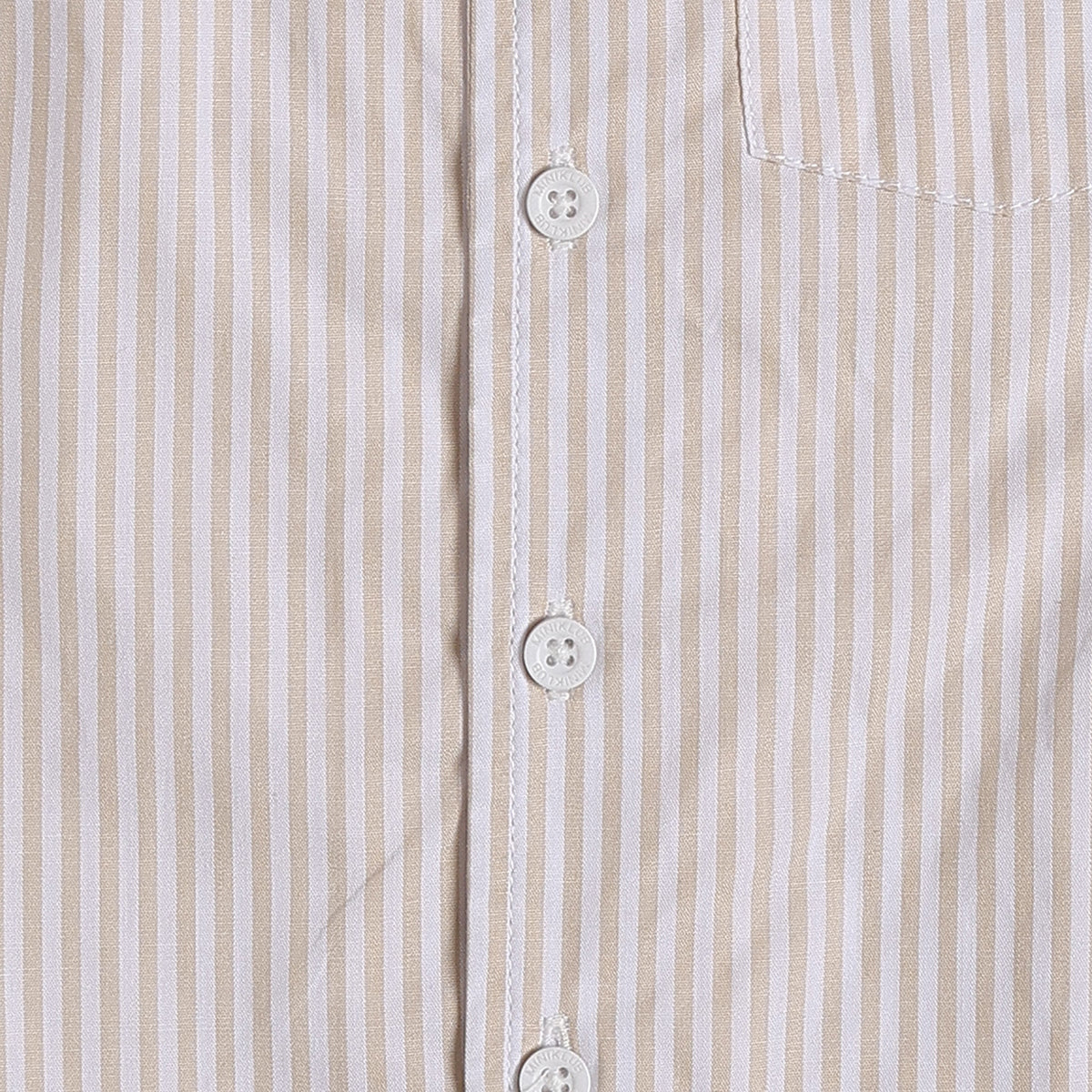 Baby Boys Beige & White Striped Cotton Casual Shirt Regular Fit Kids Shirt