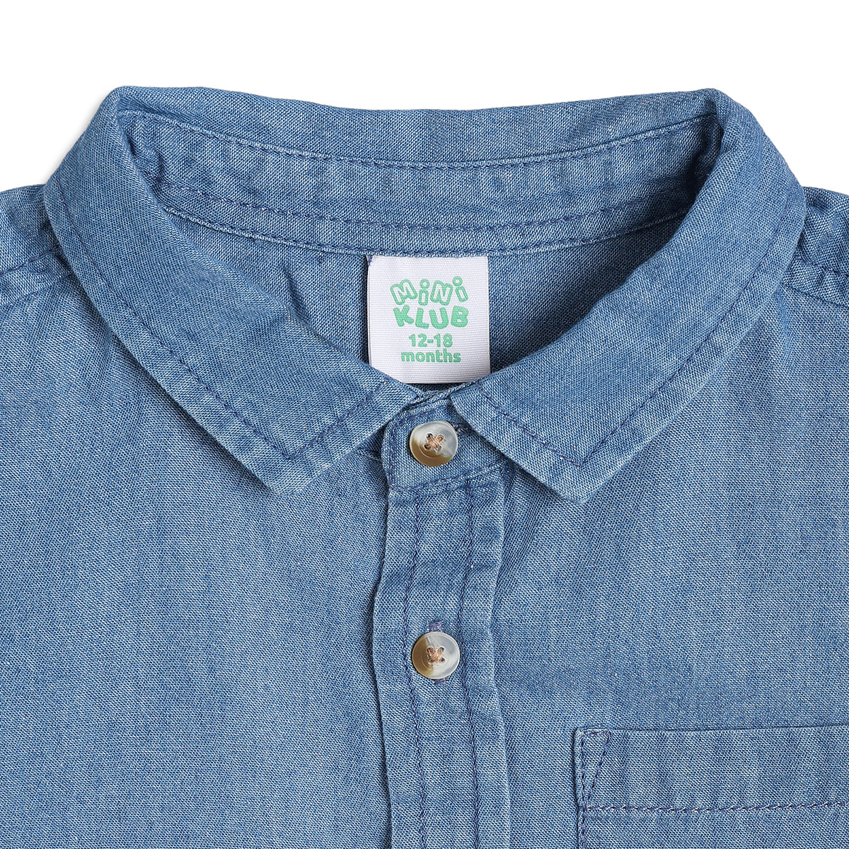 Boys Cotton Shirt, Light Blue