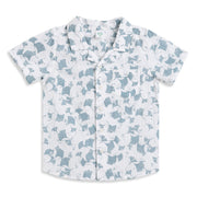 Baby Boys White and Blue Cotton Shirt Regular Fit Casual Kids Shirt