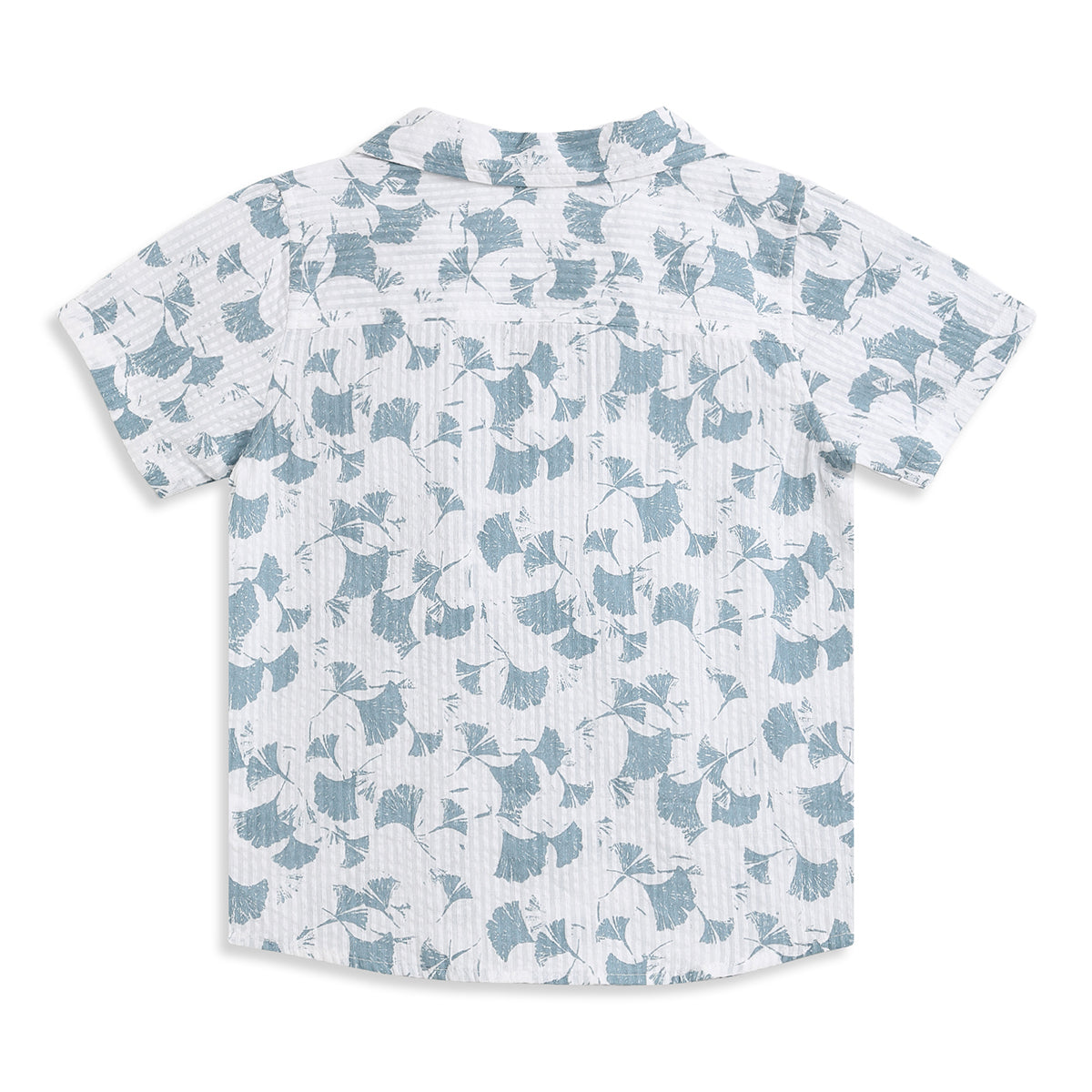 Baby Boys White and Blue Cotton Shirt Regular Fit Casual Kids Shirt