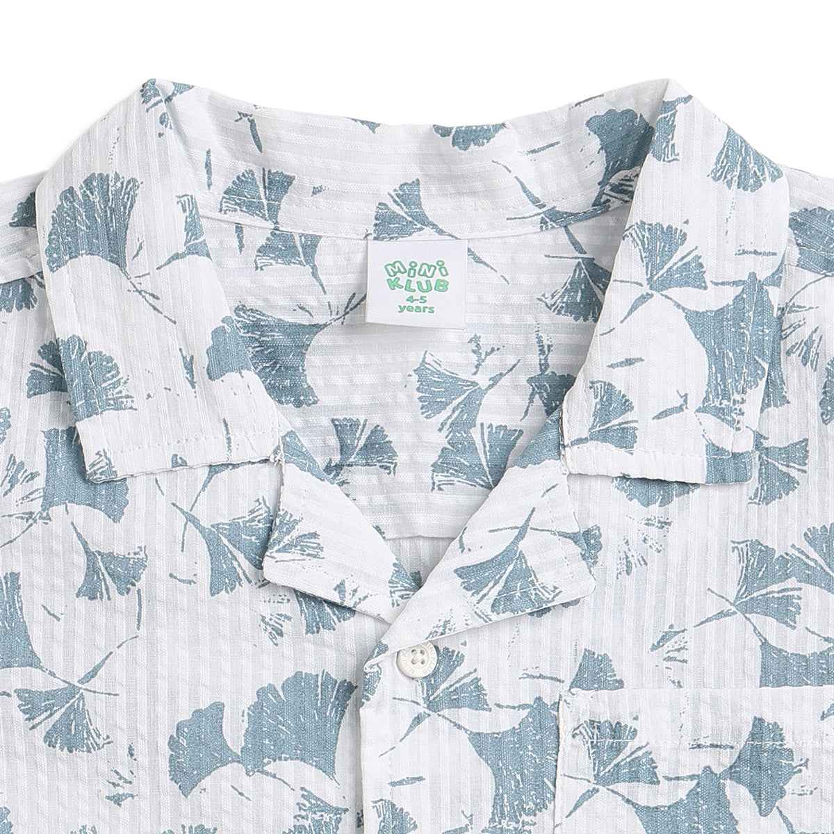 Baby Boys White and Blue Cotton Shirt Regular Fit Casual Kids Shirt