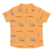 Baby Boys All Over Palm And Car Print T-Shirt, Orange