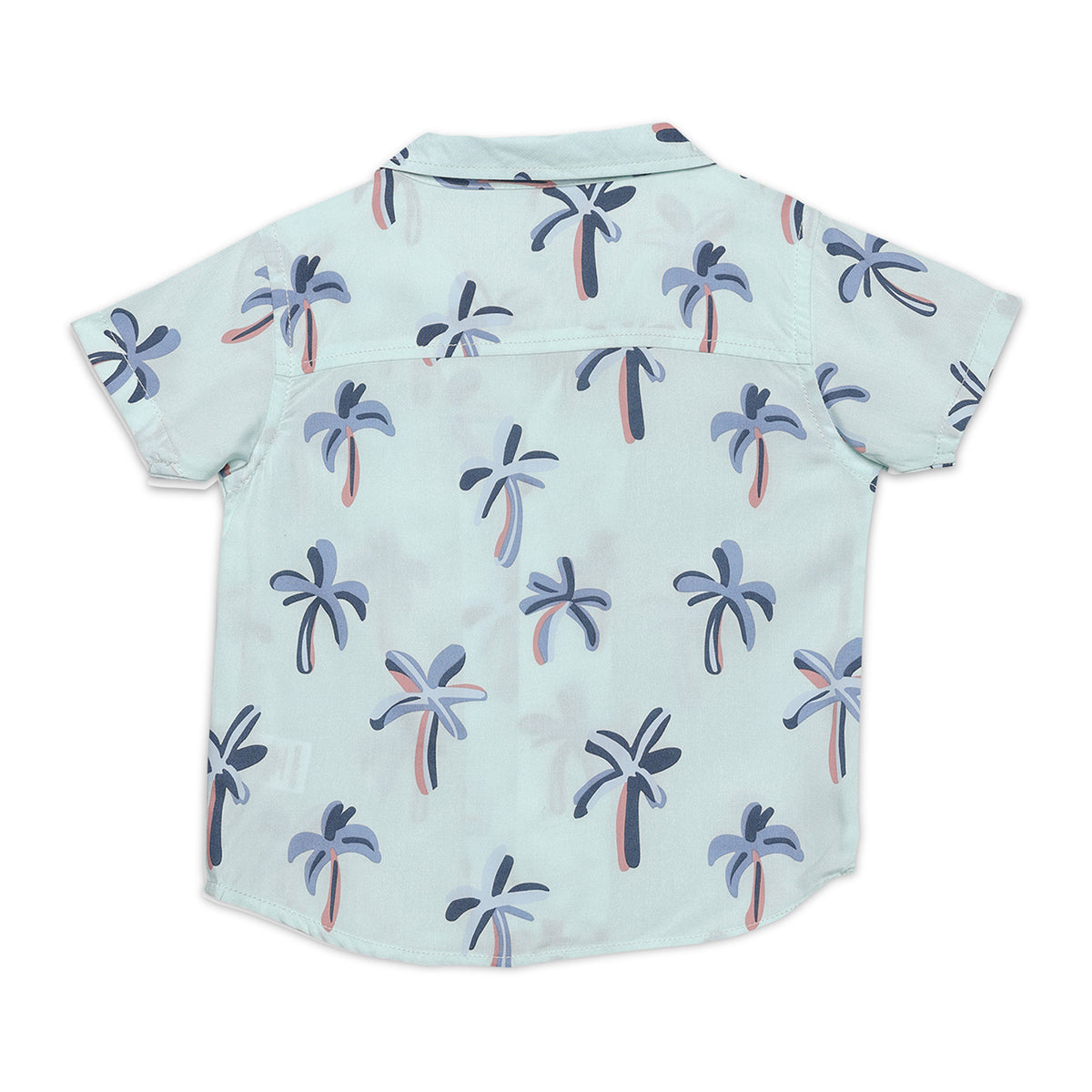 Baby Boys All Over Palm Print Shirt, Mint Green