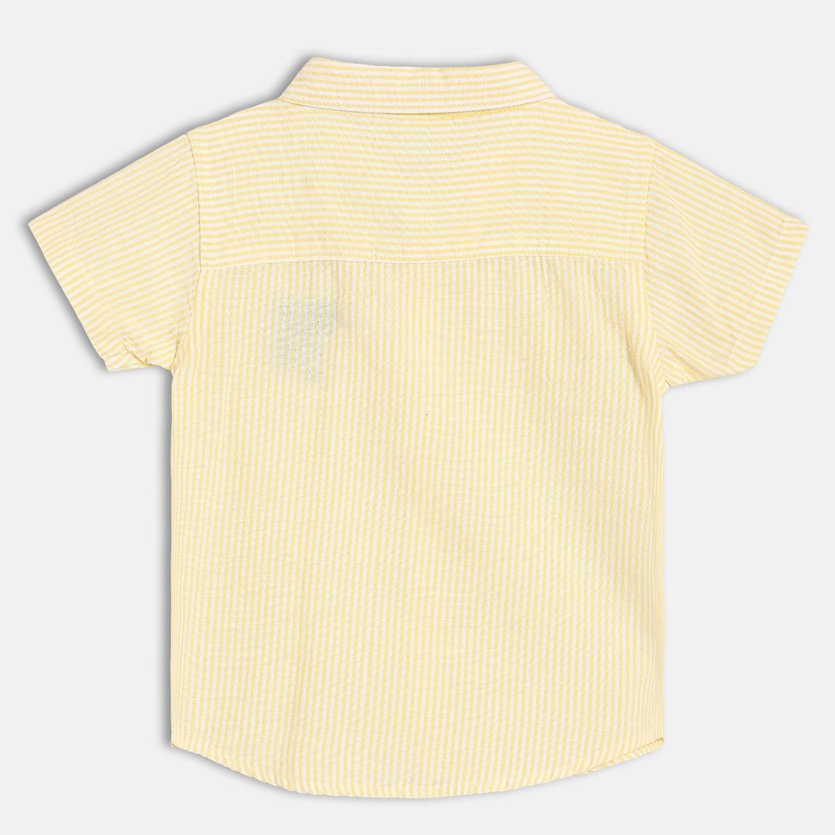 Baby Boys Striped Shirt with Turtle Embroidery, Yellow & White