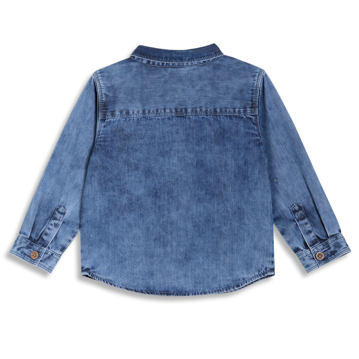 Baby Boys Solid Denim Casual Shirt, Blue