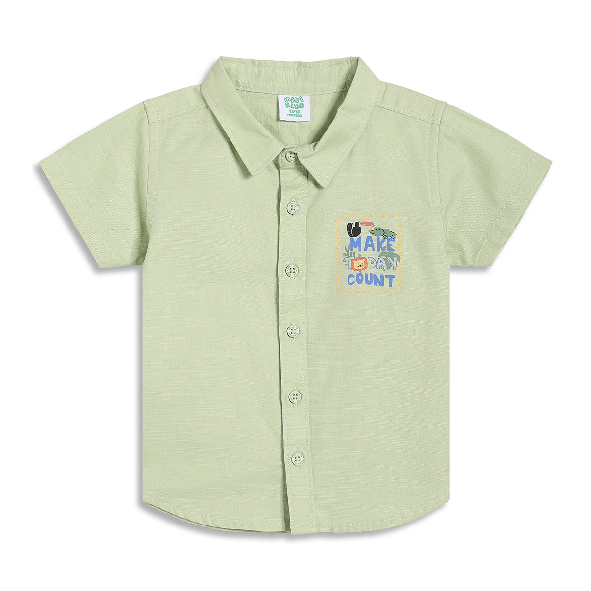 Baby Boys Graphic Print Shirt, Light Green