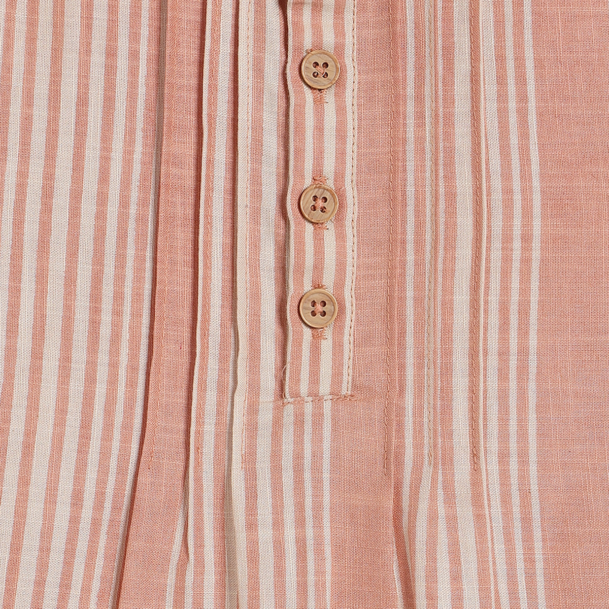 Boys Striped Mandarin Collar Shirt – Peach