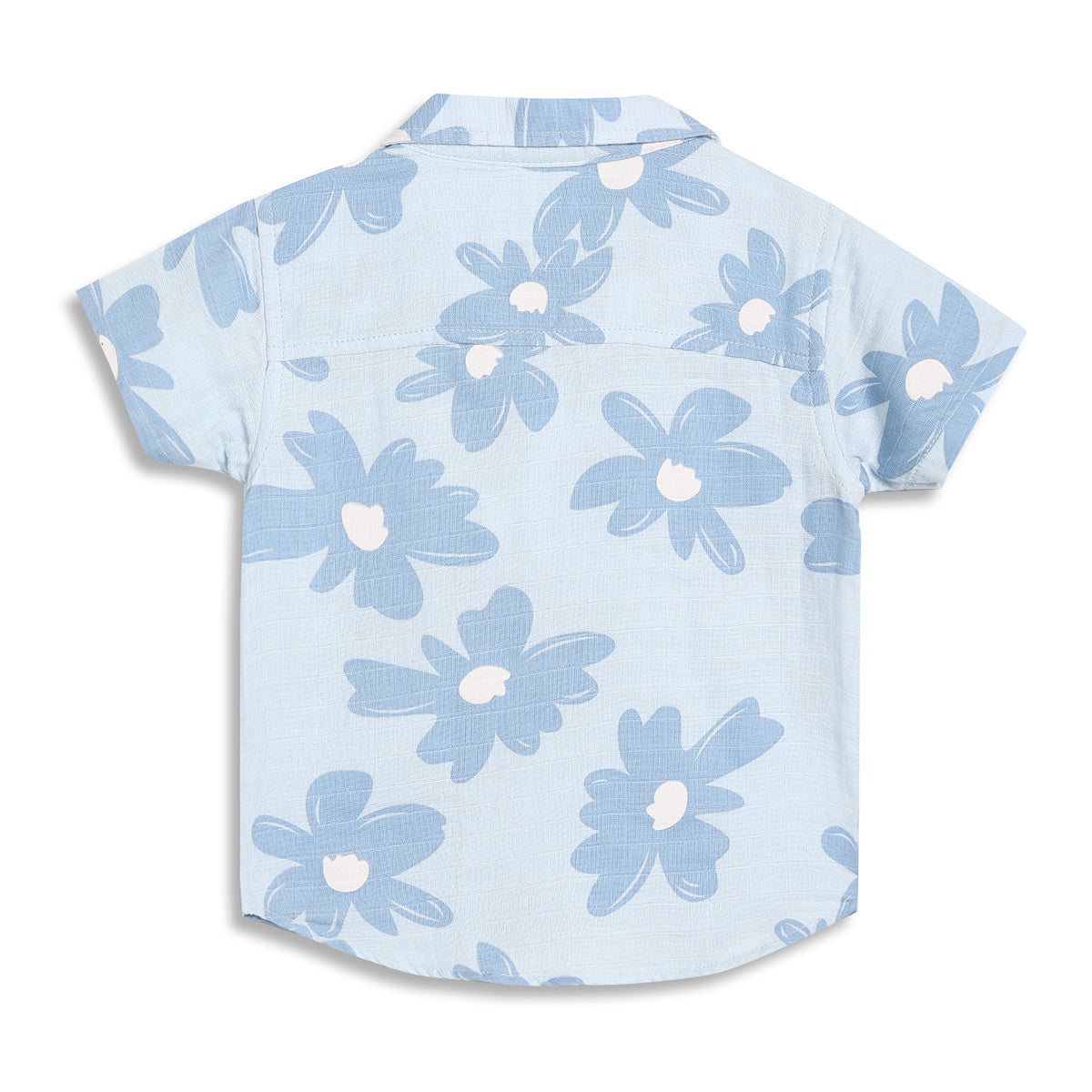 Baby Boys Floral Print Shirt, Light Blue
