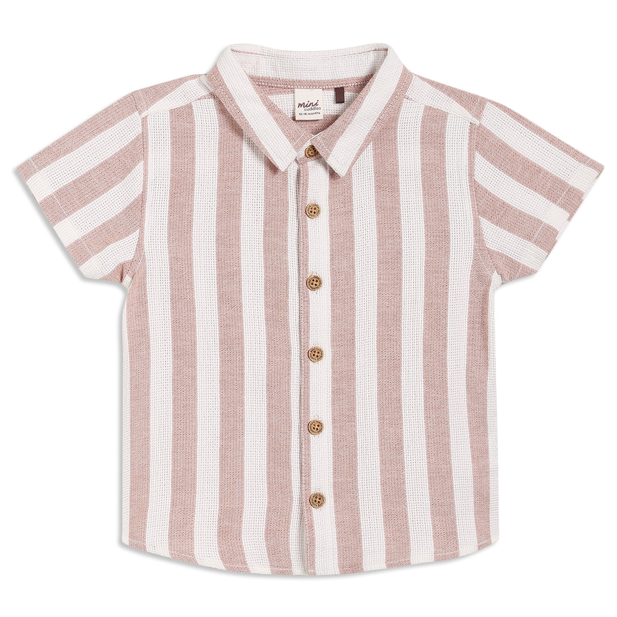 Baby Boys Striped Shirt, Brown and White