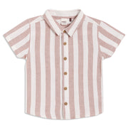 Baby Boys Striped Shirt, Brown and White