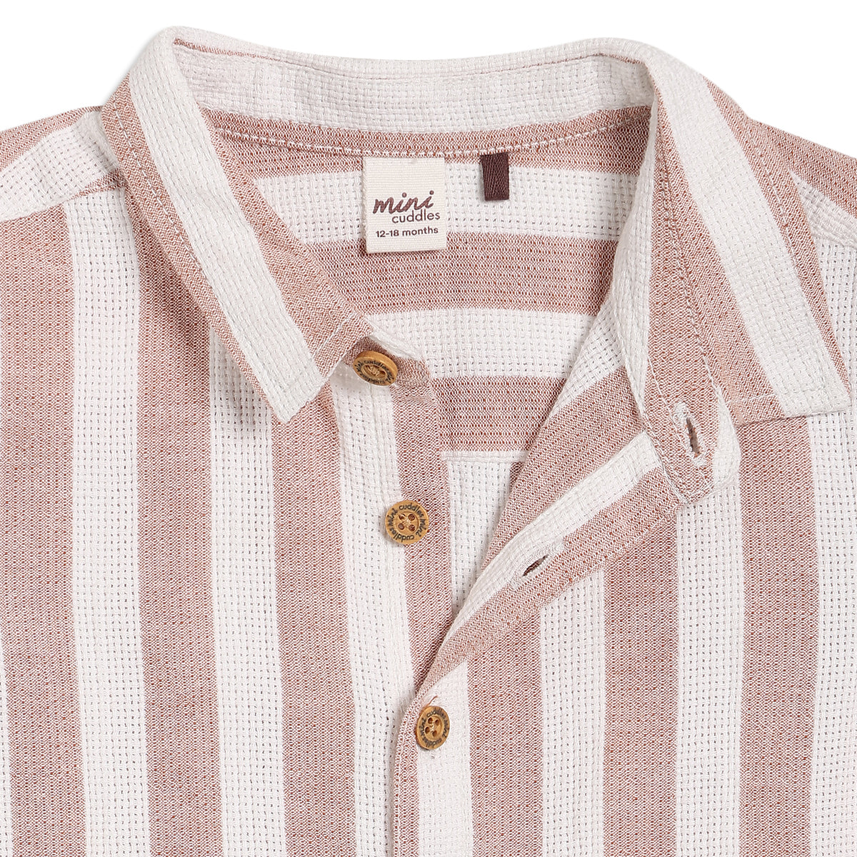 Baby Boys Striped Shirt, Brown and White