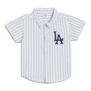 Baby Boys Striped Shirt, White and Blue